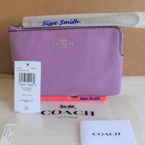 NWT Coach Violet Orchid Corner Zip Wristlet